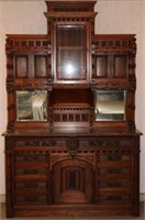 ORNATE VICTORIAN WALNUT SIDE BOARD