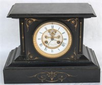 N. G. WOOD AND SON MARBLE MANTLE CLOCK,