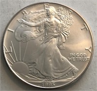 1995 UNC America Silver Eagle Dollar