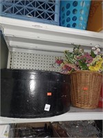 Shelf Lot to Include Purses, Hat Box- Empty,