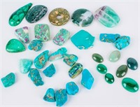 Lot Turquoise Ruby Fuschite Tumbled Gem Stones