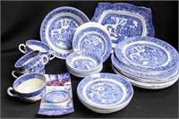 30 PIECES JOHN STEVENS & SONS WILLOW WARE