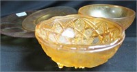4 PIECE ASSORTED GOLD CARNIVAL - 2 BOWLS - 2