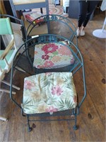 2 outdoor patio chairs with cushions