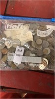 Bag of vintage coins