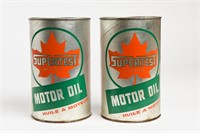 LOT 2 SUPERTEST MOTOR OIL IMP. QT. FIBRE CANS-FULL