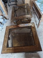 (2) Glass Top End Tables