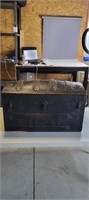 VINTAGE HAND MADE SOLID WOOD TRUNK