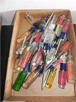 Box of Misc. Screwdrivers, Etc.