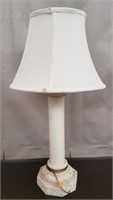80's Vintage Column Shape Coquina Stone Table Lamp