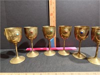 Set of 6 Brass Chalice 's