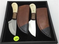 CHIPAWAY CUTLERY KNIVES WITH LEATHER SCABBARDS