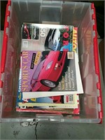 Tub of car magazines
