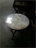 Round marble top lamp table