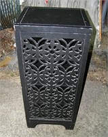 Decorative scroll work display cabinet