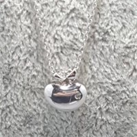 Sterling Silver Diamond Rhodium Plated Necklace