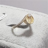 Gold Plated Sterling Silver CZ Ring