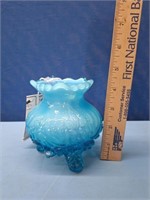 Pearline Glass Blue Victorian Posy Vase