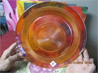 Lg. Orange Carnival Glass Charger Platter