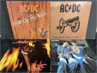 Four heavy metal Albums. AC/DC Fly on the Wall,