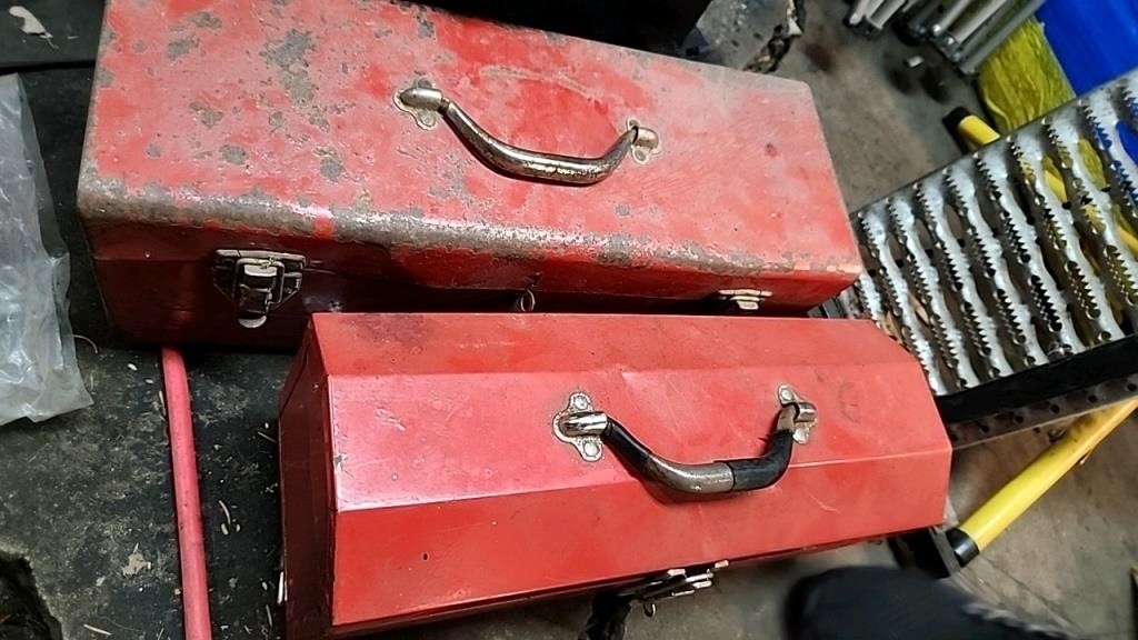 Empty metal tool box lot