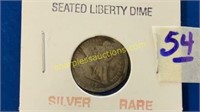 1877 seated liberty dime-Silver- rare