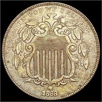 1868 Shield Nickel CHOICE AU