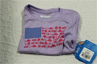 Columbia Purple Shirt With American Flag size XS