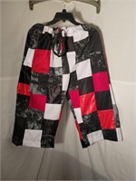Red White Black Patchwork Shorts