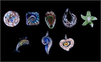 Vintage Art Glass Pendants (8)