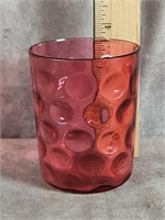 CRANBERRY ART GLASS TUMBLER