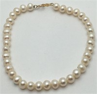 Pearl Beaded Bracelet W 10k Gold Clasp