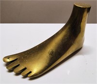 vtg SOLID BRASS FOOT PAPERWEIGHT/CARL AUBOCK,3.25