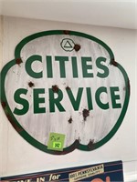 27 x 28” cities service metal sign