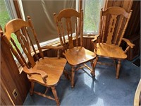 Trio of Hard Wood Dining Chairs