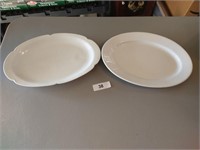 (2) Oval Platters