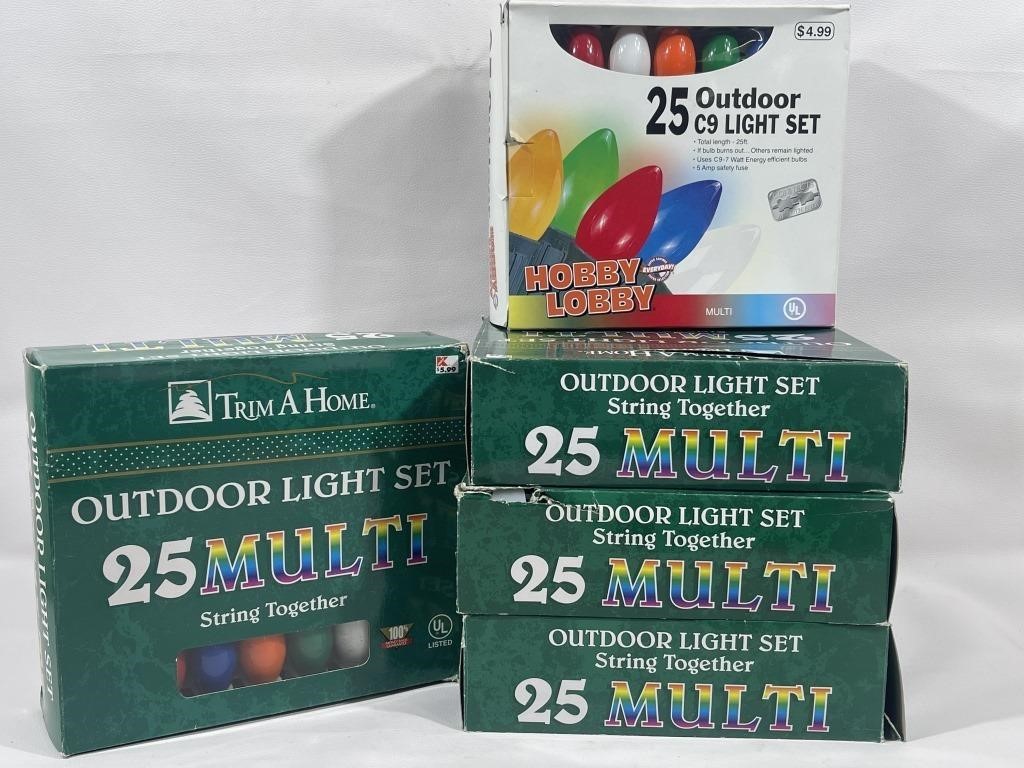 Five Outdoor Multicolor String Lights