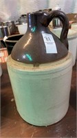 Vintage- stoneware crock jug-  12 inches h.