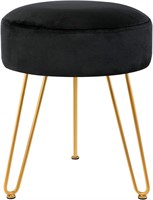 Round Velvet Footrest Stool