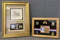 (2) Framed Pictures of Vintage Pins