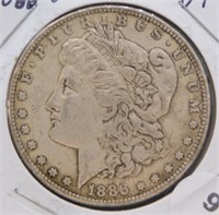 1886-S Morgan Silver Dollar, VF.