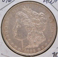 1896 Morgan Silver Dollar, AU+.