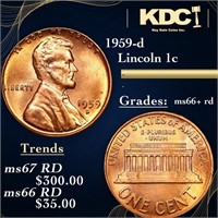 1959-d Lincoln Cent 1c Grades GEM++ RD