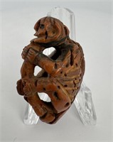 Japanese Wood Skeleton Monkey Netsuke