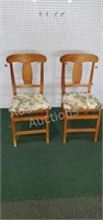 2 modern wooden upholstered folding chairs