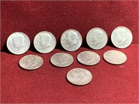 (10) UNITED STATES 40% SILVER KENNEDY HALVES