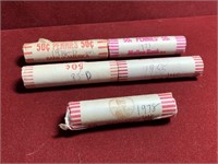 (5) SEALED US LINCOLN CENT BANK ROLLED PENNIES