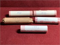 (5) MIX UNITED STATES LINCOLN CENT ROLLED COINS