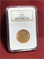 1897 UNITED STATES GOLD $10 LIBERTY EAGLE AU58