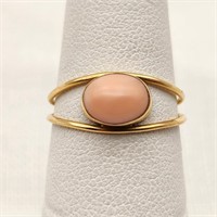 10K Gold Ring Coral Partial Mark